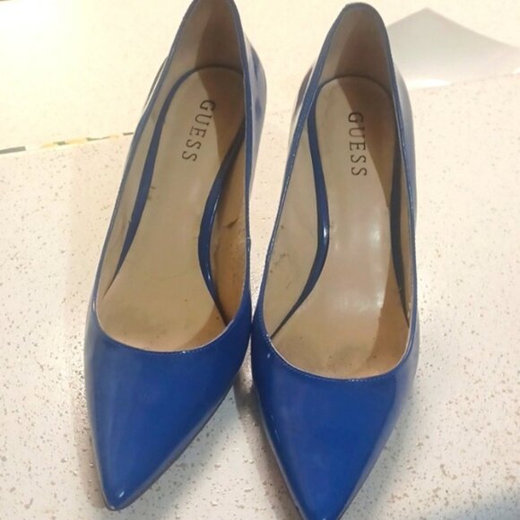 Guess Shoes - Guess Blue Patent Leather Stiletto Heels-PLEASE SEE ALL PHOTOS!+